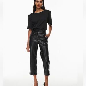 Babaton Command Cropped Pant‎ Cropped Vegan Leather Pants Black 6